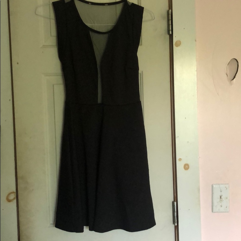 Black, patterned party dress